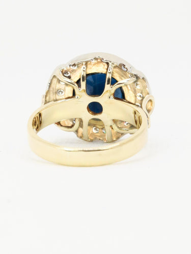 Bague 53 Bague vintage saphir entourage diamants 58 Facettes 1136.1