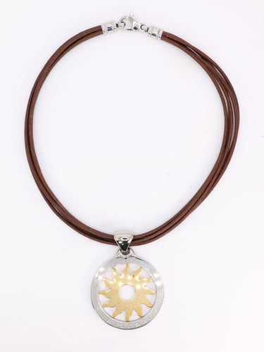 Collier Bvlgari Tondo Sun - Collier en or jaune 18k et acier 58 Facettes 1CA0000035/1