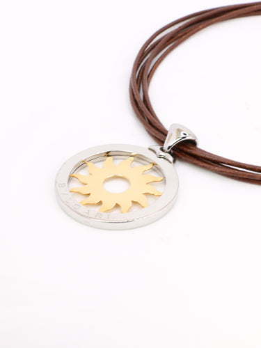 Collier Bvlgari Tondo Sun - Collier en or jaune 18k et acier 58 Facettes 1CA0000035/1