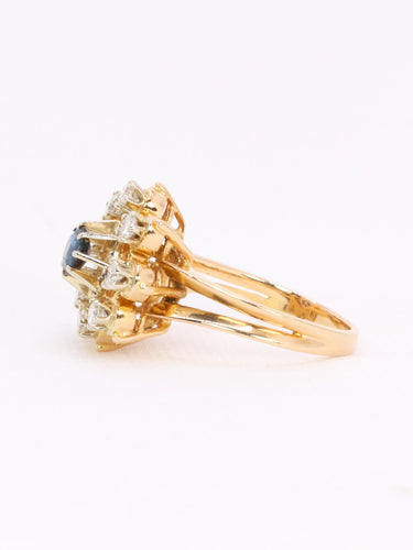 Bague 52 Bague marguerite en or jaune 18 carats saphir et diamants 58 Facettes 1CA0000002/1