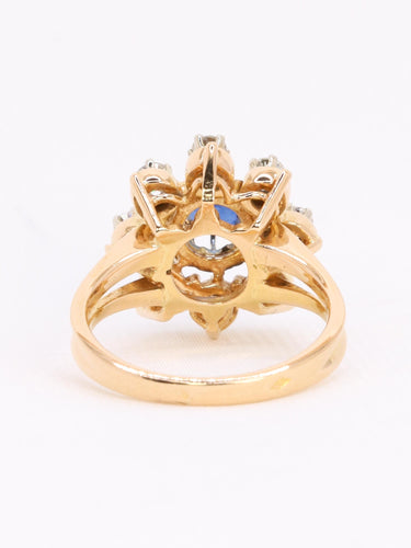 Bague 52 Bague marguerite en or jaune 18 carats saphir et diamants 58 Facettes 1CA0000002/1