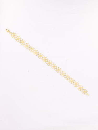 Bracelet Bracelet dentelle trèfle en or jaune et or blanc 18 carats 58 Facettes 1CA0000052/1