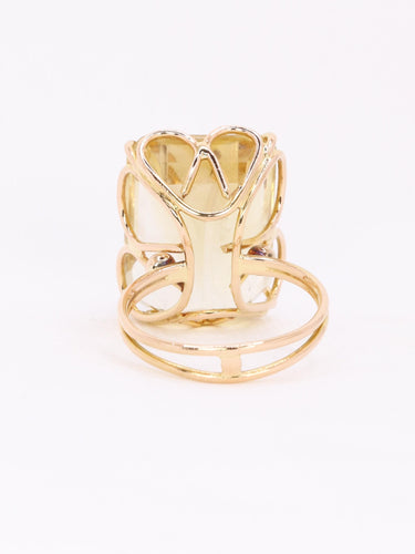 Bague 55.5 Bague cocktail citrine en or jaune 18 carats 58 Facettes 1CA0000063/1