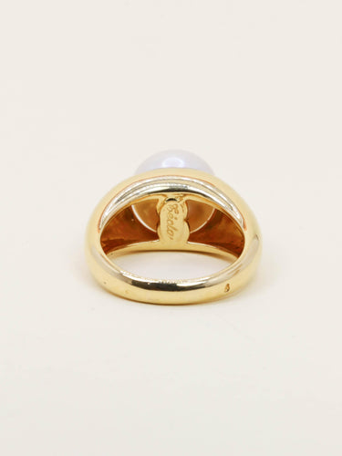 Bague 58 TECLA - Bague jonc en or jaune 18 carats et perle bouton 58 Facettes 1204.1