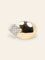 Bague 50 Fred - Bague bicolore en or jaune et or blanc 18k pavée de diamants 58 Facettes 1216.5