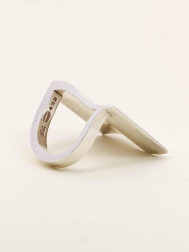Bague 50 Georg Jensen - Bague moderniste vague en argent 925 58 Facettes 1206.8