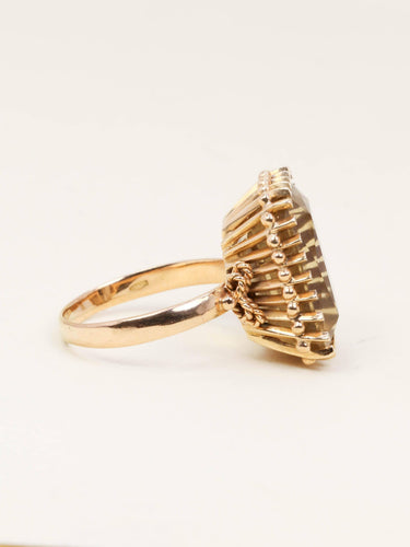 Bague 60 Bague cocktail en or jaune 18 carats avec citrine 58 Facettes 1219.4