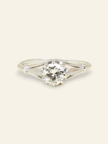 Bague 57.5 Bague solitaire en or blanc 18k avec diamant 0,70 ct 58 Facettes 1196