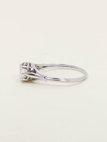 Bague 57.5 Bague solitaire en or blanc 18k avec diamant 0,70 ct 58 Facettes 1196