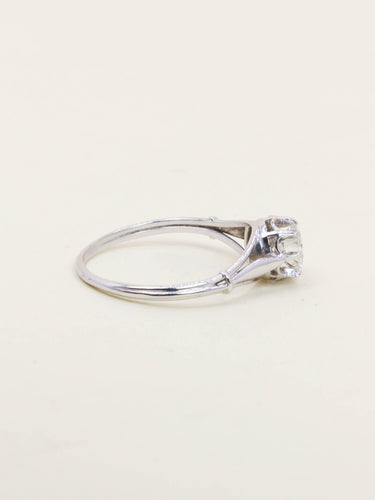 Bague 57.5 Bague solitaire en or blanc 18k avec diamant 0,70 ct 58 Facettes 1196