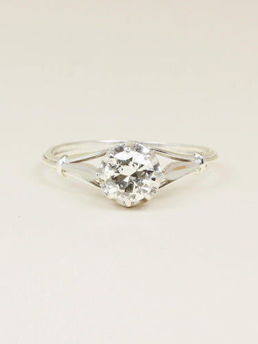 Bague 57.5 Bague solitaire en or blanc 18k avec diamant 0,70 ct 58 Facettes 1196