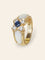 Bague 59 Bague trèfle en or jaune 18 carats, saphir, diamants et nacre 58 Facettes 1204.2