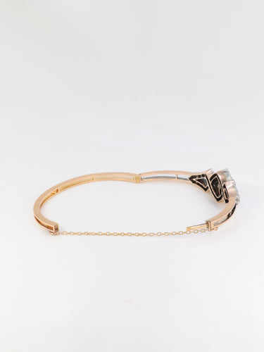 Bracelet Bracelet jonc or rose diamants taille ancienne 58 Facettes 664