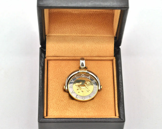 Pendentif Bulgari - Pendentif lion en or 18 ct et acier 58 Facettes 8461