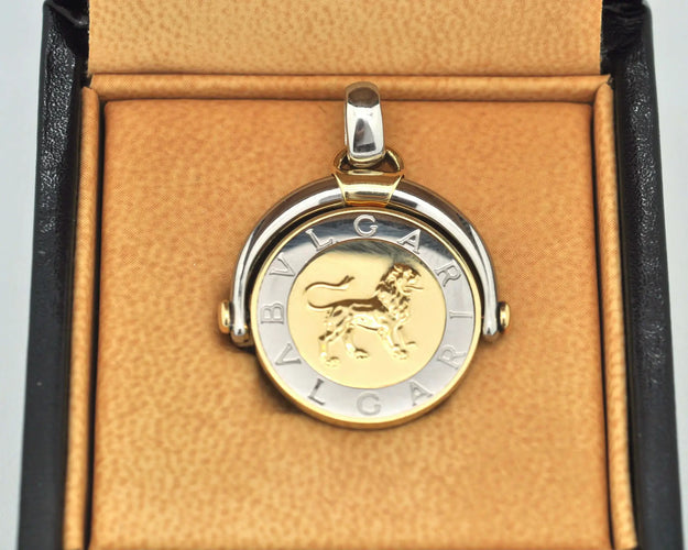 Pendentif Bulgari - Pendentif lion en or 18 ct et acier 58 Facettes 8461