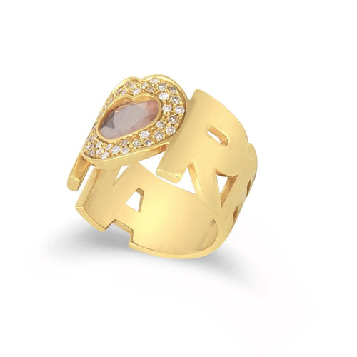 Bague 54 Pasquale Bruni Amore - Bague en or rose 18 carats, quartz rose et diamants 58 Facettes 22053