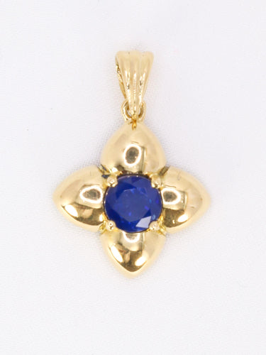 Pendentif Pendentif charms vintage fleur or jaune saphir 58 Facettes 1130.5