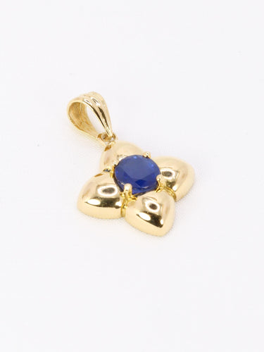 Pendentif Pendentif charms vintage fleur or jaune saphir 58 Facettes 1130.5