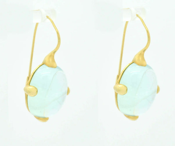 Boucles d'oreilles Pomellato Griffe - Boucles d’oreilles en or jaune 18 kt et aigues-marines 58 Facettes 9358