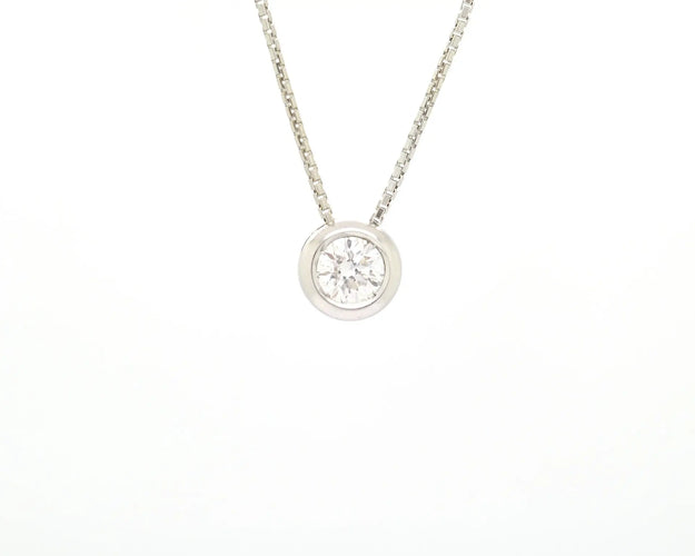 Collier Collier point lumineux en or blanc 18 ct, diamant 0,60 ct 58 Facettes 13124