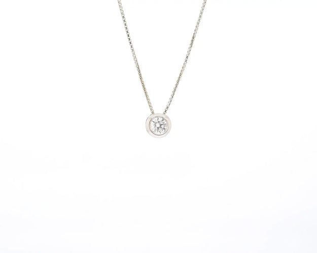 Collier Collier point lumineux en or blanc 18 ct, diamant 0,60 ct 58 Facettes 13124