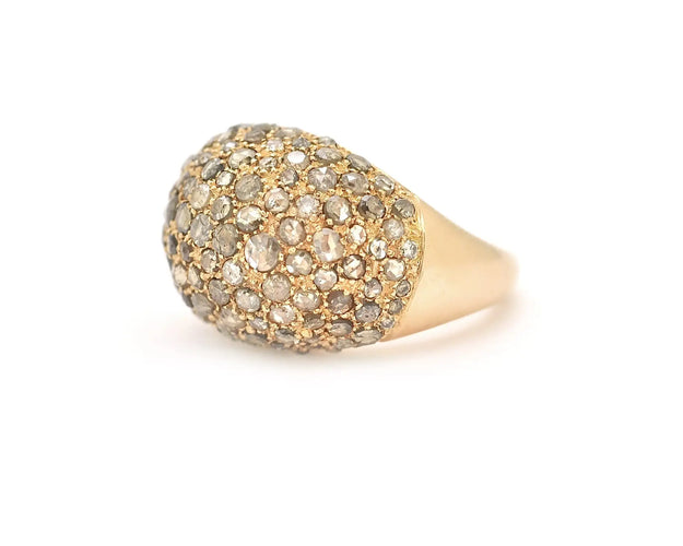 Bague Bague dôme en or rose 18 ct avec diamants 2,50 ct 58 Facettes 13621