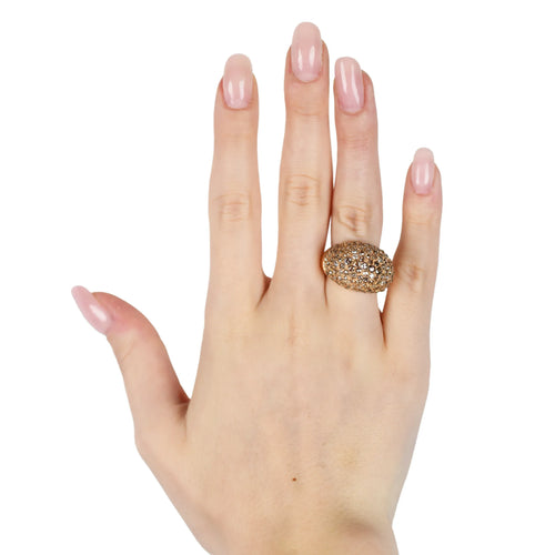 Bague Bague dôme en or rose 18 ct avec diamants 2,50 ct 58 Facettes 13621