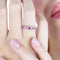 Bague 59 Bague en or blanc 18 ct avec rubis et diamants 58 Facettes 14638