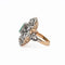 Bague Bague vintage en or 18 carats et argent avec émeraude et diamant 58 Facettes 16925