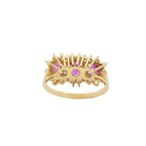 Bague Bague en or jaune 18 ct avec rubis et diamants 58 Facettes 16907