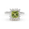 Bague 54 Bague en or blanc 14 carats avec péridot et diamants 58 Facettes 17974