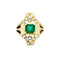 Bague 55 Bague géométrique en or jaune 750 avec émeraude et diamants 58 Facettes 35220