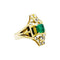 Bague 55 Bague géométrique en or jaune 750 avec émeraude et diamants 58 Facettes 35220