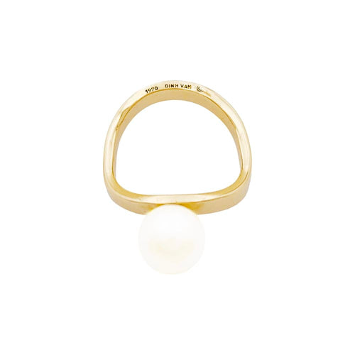 Bague 51 Dinh Van - Bague vintage en or jaune avec perle Akoya 58 Facettes 35284