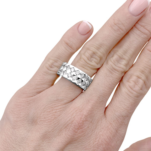Bague 50 Boucheron - Bague bandeau en or blanc et diamants 58 Facettes 35291