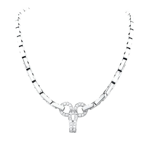 Collier Cartier Agrafe - Collier en or blanc et diamants 58 Facettes 35235