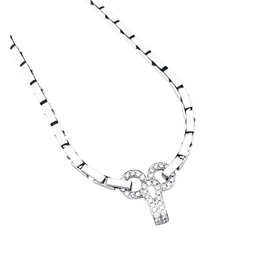 Collier Cartier Agrafe - Collier en or blanc et diamants 58 Facettes 35235