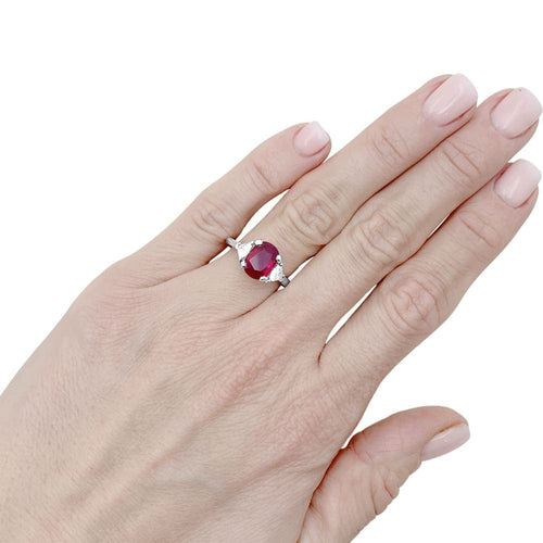 Bague 50 Mellerio - Bague en platine 950 rubis et diamants 58 Facettes 35180