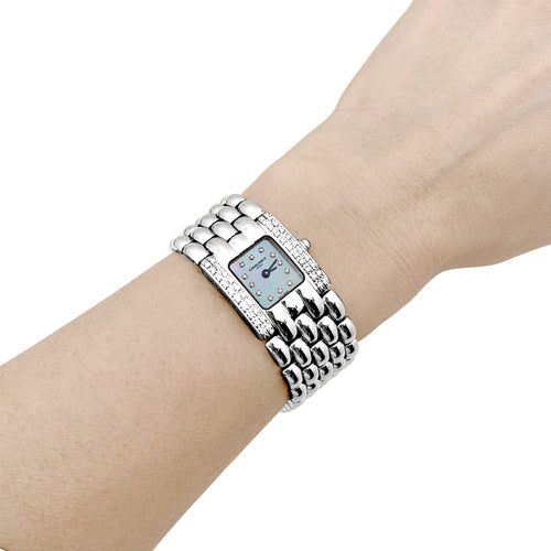 Montre Chaumet Khésis - Montre en acier, diamants, nacre 58 Facettes 35157