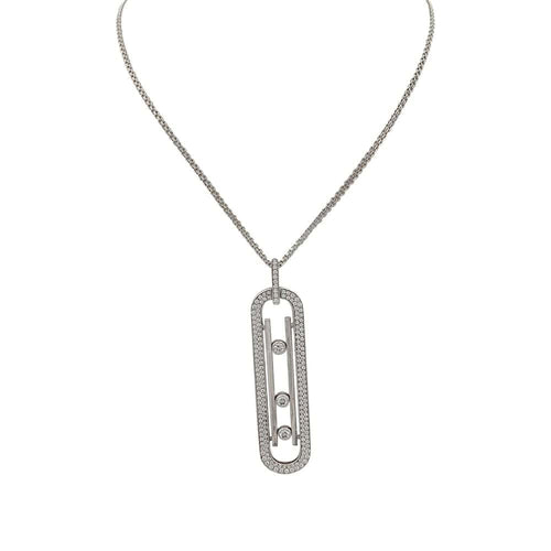 Collier Messika - Sautoir Move 10th anniversary en or blanc et diamants 58 Facettes 32173