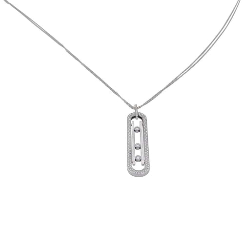 Collier Messika - Sautoir Move 10th anniversary en or blanc et diamants 58 Facettes 32173