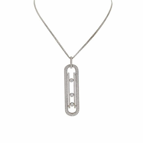Collier Messika - Sautoir Move 10th anniversary en or blanc et diamants 58 Facettes 32173