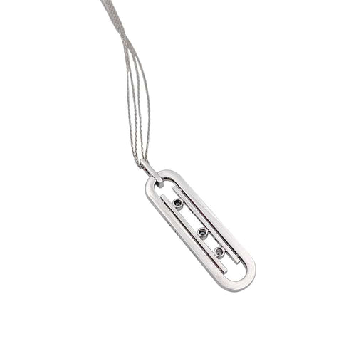 Collier Messika - Sautoir Move 10th anniversary en or blanc et diamants 58 Facettes 32173