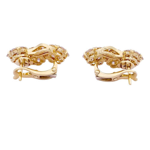 Boucles d'oreilles Van Cleef & Arpels Snowflake - Boucles d’oreilles en or jaune et diamants 58 Facettes 33554
