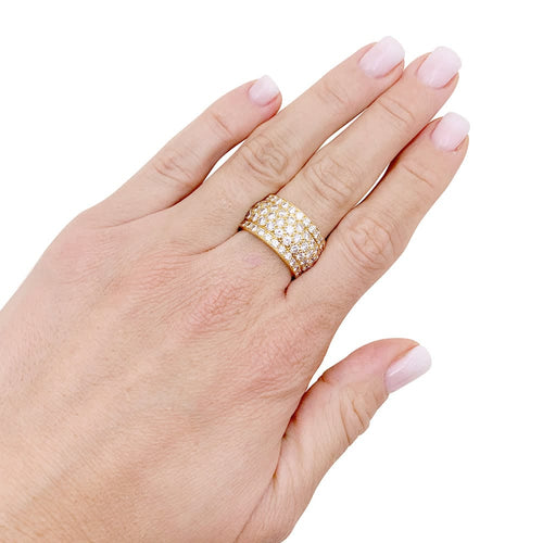Bague 54 Cartier Nigéria - Bague pavée de diamants en or jaune 58 Facettes 33987