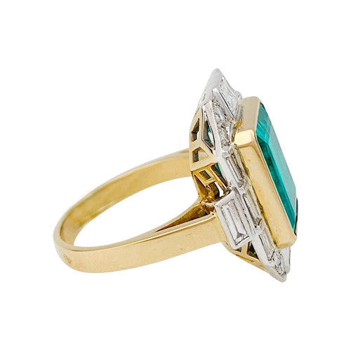 Bague 55 Bague deux ors émeraude et diamants 58 Facettes 30866