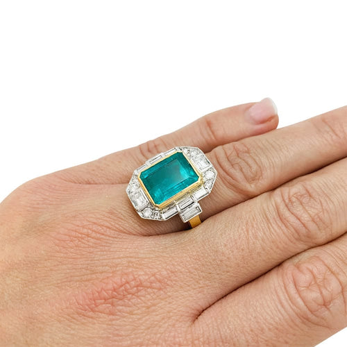 Bague 55 Bague deux ors émeraude et diamants 58 Facettes 30866