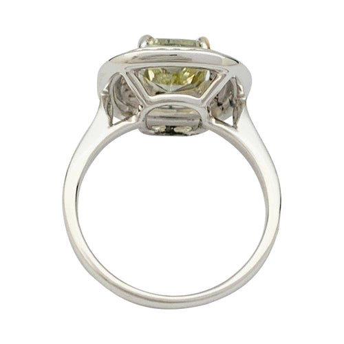 Bague 55 Bague en or blanc 750 sertie de diamants et diamant jaune 2 ct 58 Facettes 31972