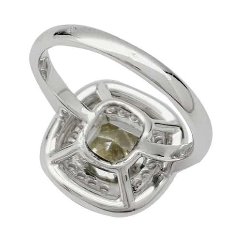 Bague 55 Bague en or blanc 750 sertie de diamants et diamant jaune 2 ct 58 Facettes 31972