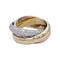 Bague 48 Cartier Trinity - Bague classique en trois ors et diamants 58 Facettes 32387